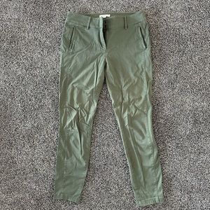 Loft green pants, slim leg